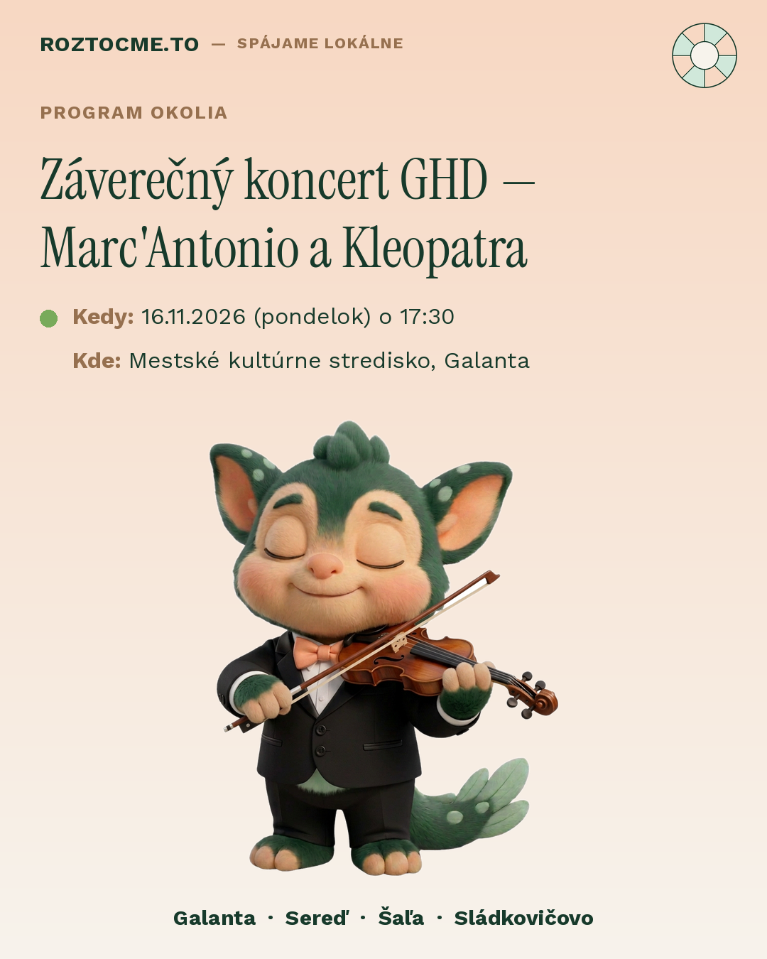 Záverečný koncert Galantských hudobných dní — Marc'Antonio a Kleopatra